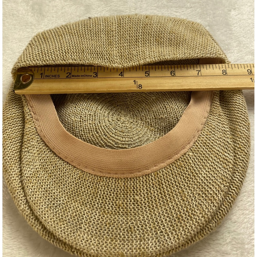 Kangol Design Flat Cap Mens Medium Tan Beige Knit Ivy Hat MadeEngland Vintage - Picture 4 of 9